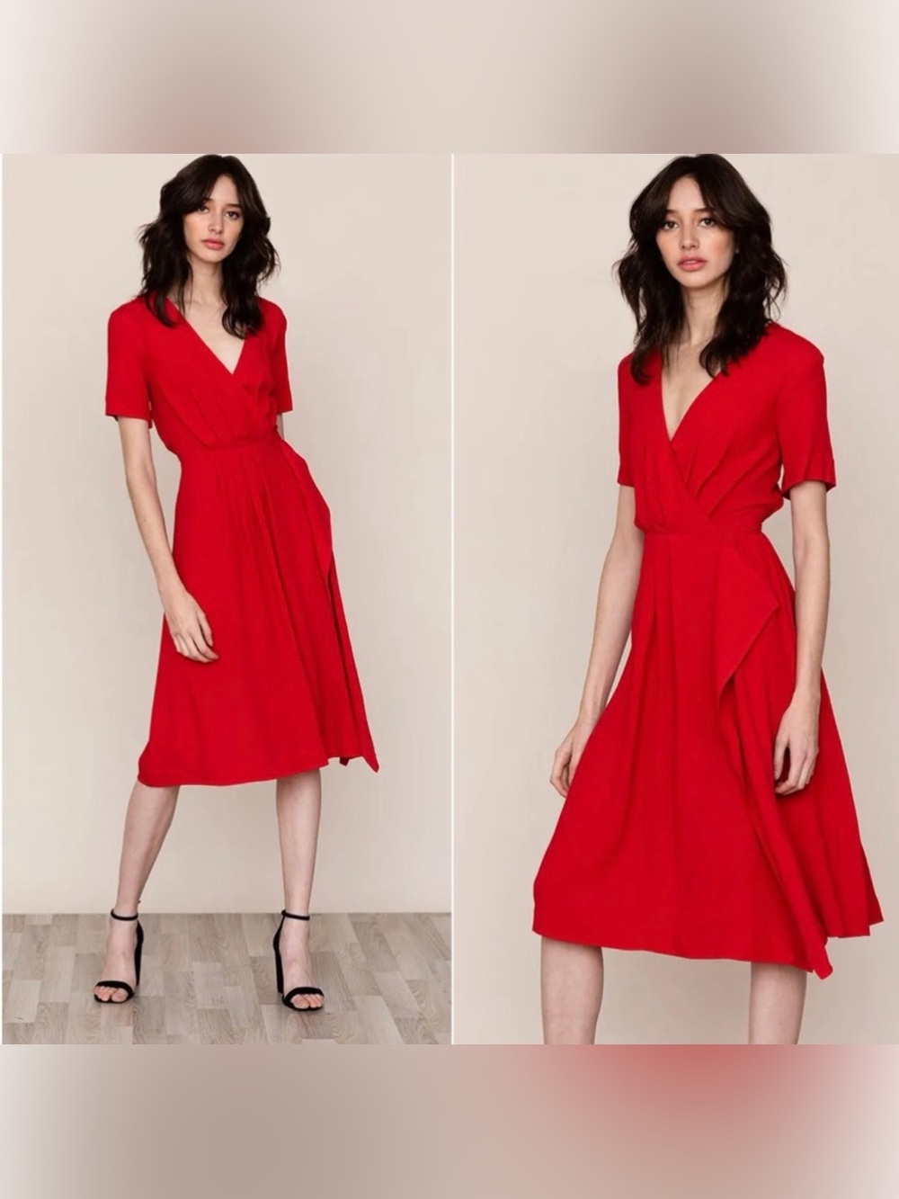 NWT Yumi Kim Mimosa Faux Wrap Dress In Scarlet Red women’s size Large